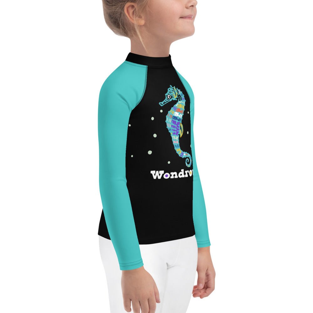 Wondrous Seahorse ๐ Little Kids Rash Guard from Wildly Bright
