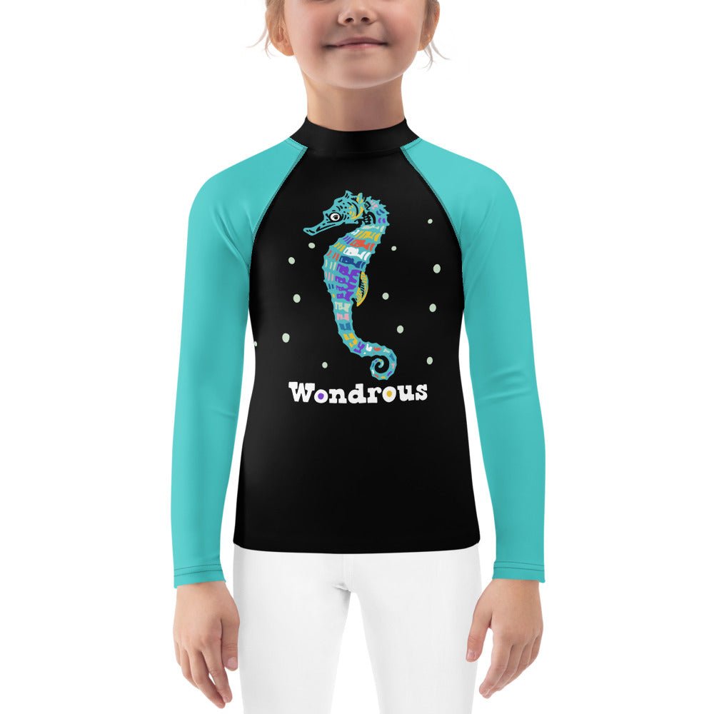 Wondrous Seahorse ๐ Little Kids Rash Guard from Wildly Bright