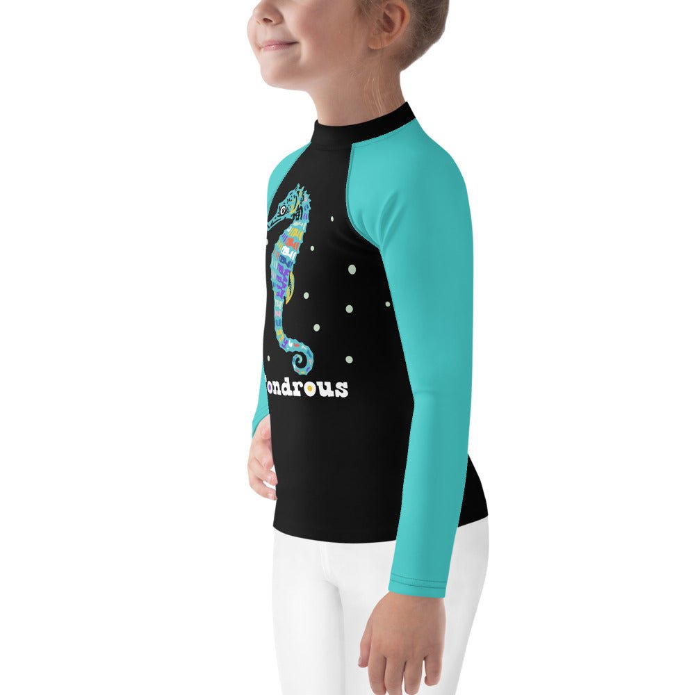 Wondrous Seahorse ๐ Little Kids Rash Guard from Wildly Bright
