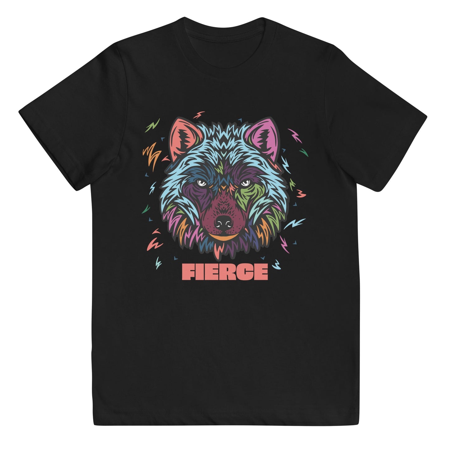 Fierce Wolf 🐺 Kids T-Shirt T-Shirt from Wildly Bright